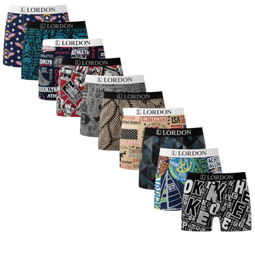 Kit 10 Cuecas Boxer Masculinas Plus Size Estampadas Microfibra Confortável (BR, Alfa, Único, Plus Size, XG, Sortidas)