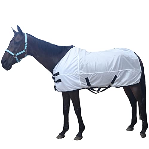Gallopoff SAMPLE_SKU_50221 Comfy Mesh Horse Fly Sheet Equine Summer Sheets Stand Neck White 69 cover