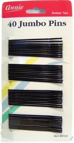 jumbo bob hair pins 40 counts roller pin BLACK by Annie