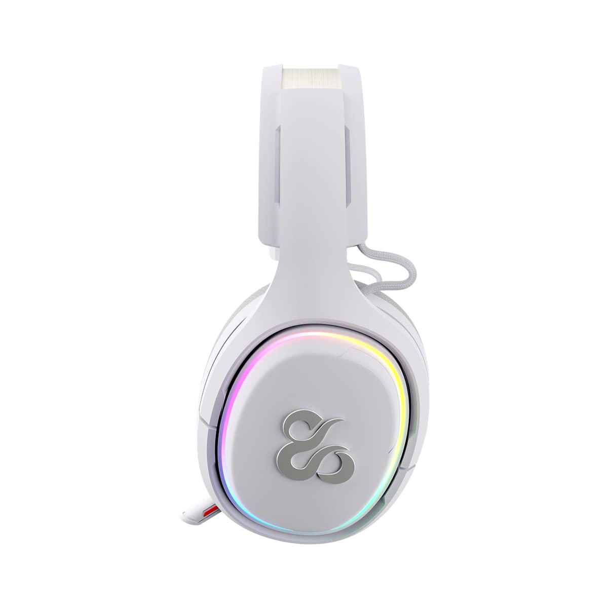 NewSkill Casque de Jeu sans Fil Aton Ivory, Microphone intégré, autonomie de 18 Heures, configurable RGB, Bluetooth 5.0, Casque d'ordinateur Ergonomique, Compatible PC/PS4/PS5/Mac/XBOX/Android Blanc