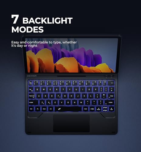 Image of Dexnor for Samsung Galaxy Tab S10 Lite /S10 FE /S9 FE /S9 Case with Keyboard | Magic Style Keyboard, Magnetic Floating Cantilever Stand, Multi-Touch Trackpad, 7-Color Backlit, S Pen Holder, Black