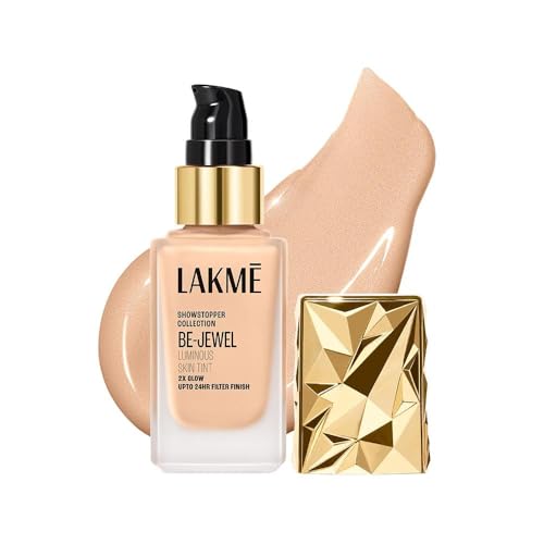 Image of LAKME Be-Jewel Luminous Skin Tint, 25ml, for Radiant, Smooth and Luminous Finish, with Light-Reflecting Polymers, 24HR Filter-Like Wear, Liquid Foundation for Women Dry Skin, for Women - Cool Ivory