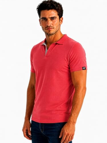 Image of Status Quo Men's Polo T-Shirt | Rich Cotton Blend | Slim Fit | All Day Comfort | Contrast Inner Placket | Polo Collar