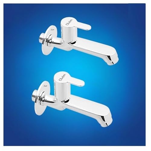 Clinton Fusion Long Body Brass Faucet | Wall Mounted Bib Tap for Bathrooms, Washing Areas, Gardens | Faucet with Chrome Finish- Set of 2 (B0BVZ5SPFM) Amazon Price History, Amazon Price Tracker