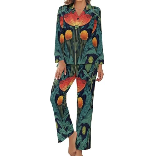 Pyjama femme boutonné devant ensemble deux pièces pour nuit confortable