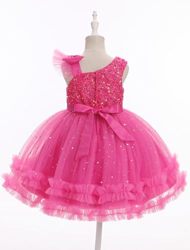 IDOPIP Toddler Baby Girls Sequin Butterfly Tutu Dress Pageant Wedding Flower Girl Dress Princess Birthday Party Tulle Gowns2
