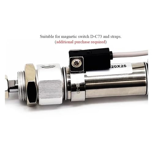 Microcilindro de doble efecto CDM2B de acero inoxidable con carrera de 25mm 5