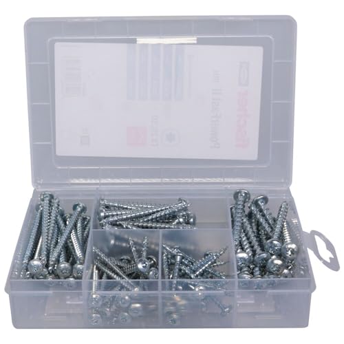 fischer 562275 Meister PowerFast II Chipboard, Presorted Assortment Box with 110 Screws, Mushroom Head, Full Thread and Torx Drive, Universal Set for Mounting Meisterbox_DE, Silver - Image 4