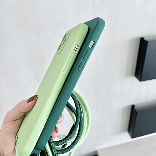 Capa de telefone de silicone líquido crossbody cordão para iphone 13 12 11 pro max xs x xr 8 7 plus
