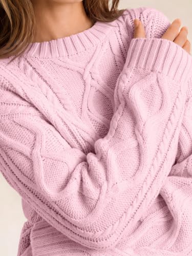 Image of Trendy Queen Women's Oversized Cable Knit Sweaters 2026 Fall Outfits | Quiet Luxury Style, Chunky Knit Texture, Winter Holiday Outfit, Easy Layering Piece, Fall Fashion Staple