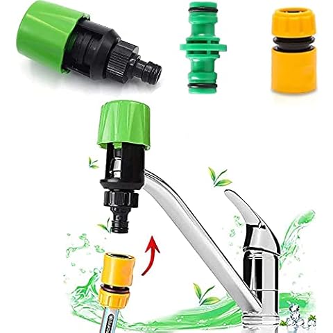 JOHUFY Hose Tap Connector, Universal Water Hose Pipe Tap Connector Mixer Tap Hose Connector for Indoor Outdoor Garden and Kitchen,Tap Adapter for Hose Pipe Cover
