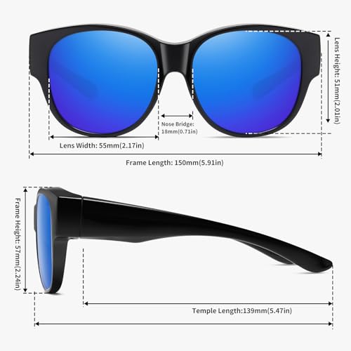 Image of GEGURI Polarized Sunglasses Fit Over Glasses for Men Women, Oversized Square Sun Glasses UV400 Protection Shades
