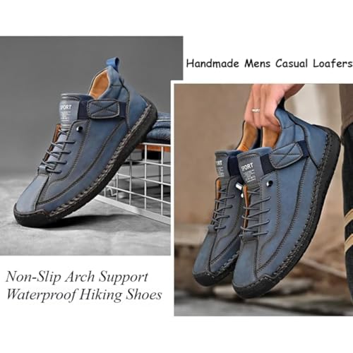 Beelovy Shoes for Men, EaseStep Leather Sneakers – Soft Comfort & Orthopedic Support, Mens Non-Slip Arch Support Waterproof Hiking Shoes3