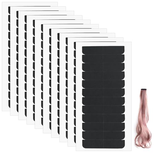 Tucnoeu 120 Stück Tape Extensions Kleber Doppelseitiges Tape Kleber Invisible Tapes Klebestreifen Extensions Selbstklebend Tape Kleber Extensions (Schwarz)
