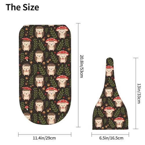 Image of Cute Baby Hedgehog and Mushrooms Newborn Swaddle Blankets Hat Sets Soft Baby Receiving Blanket Swaddle Sack for Baby Shower Infant Boy Girl Gift