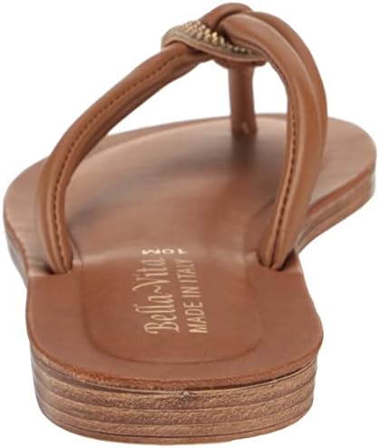 Bella Vita Made in Italy Women's Zev-Italy Flat Sandal, Tan, 12 Wide | Image 2