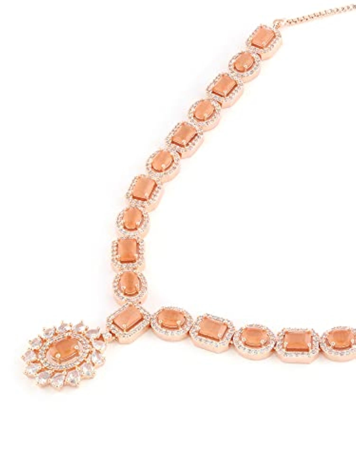Elegant CZ Necklace & Earrings Set