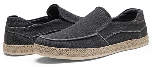 Jousen Men's Loafers & Slip On Shoes Daily Commuting Comfortable Canvas Shoes Lightweight Casual Shoes For Men(Amy3050 Grey 10.5) #TOP6