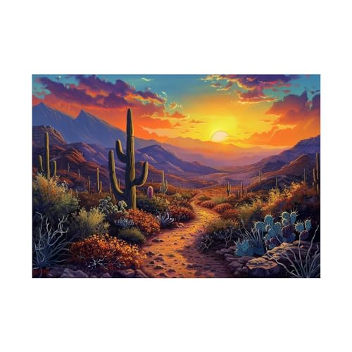 Impression sur toile paysage désertique WODJEM 80x120cm sans cadre pour salon
