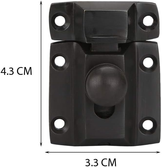A29 Solid Brass Cabinet Door Latch Handmade Oil Rubbed Bronze Finish Latch with Twist Knob for Cabinet Closet Kitchen Door