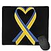 Produktbild Ribbon Flag Ukraine Herzform Gaming Mauspad Anti-Ausfransen Gaming Mausmatte Stabiler Laptop/Pc Mousepad Anti Rutsch Gummiunterseite 25X30Cm