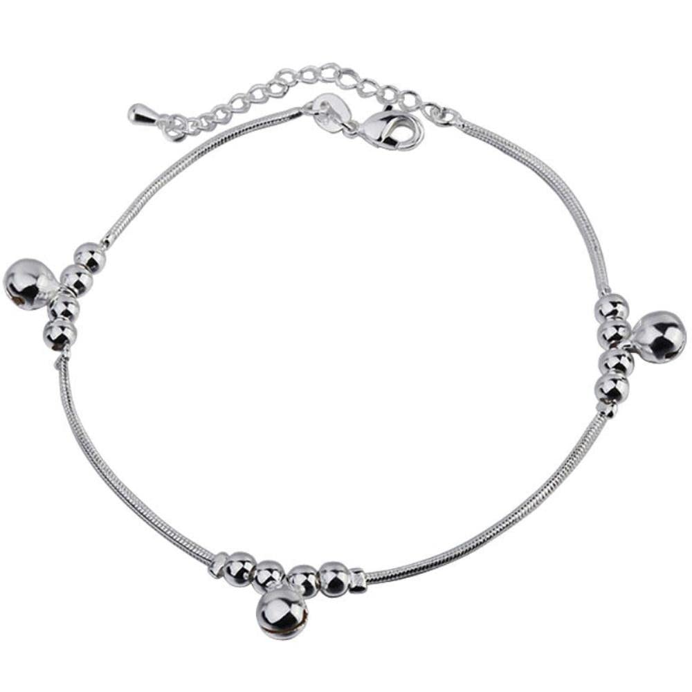 cavigliera Cavigliere da donna Braccialetti da donna in argento 925 Braccialetti da ragazza con design a sfera per gioielli Cavigliera regalo di compleanno per feste