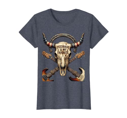 Feedback Is My Favorite Grunge Music Design T-Shirt, Women, Heather Blue, Large