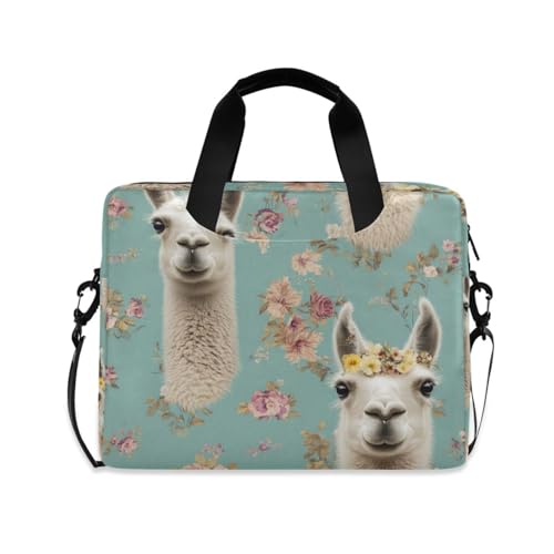 Maletín para portátil 15.6 pulgadas azul con diseño de alpaca miniatura 1