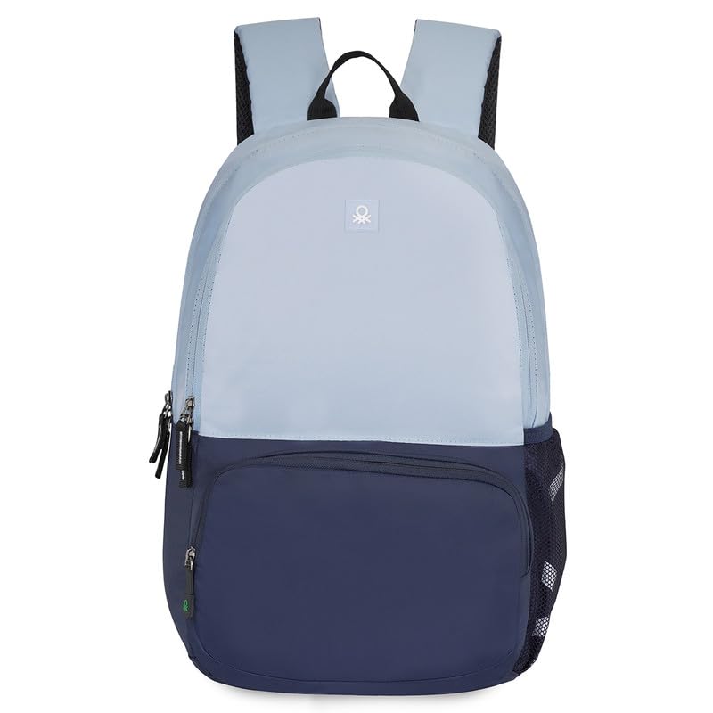 Image of UNITED COLORS OF BENETTON Laptop 2 Compartment Backpack for Unisex, Light Blue+Navy, One-Size, Pyro, 21 Litre