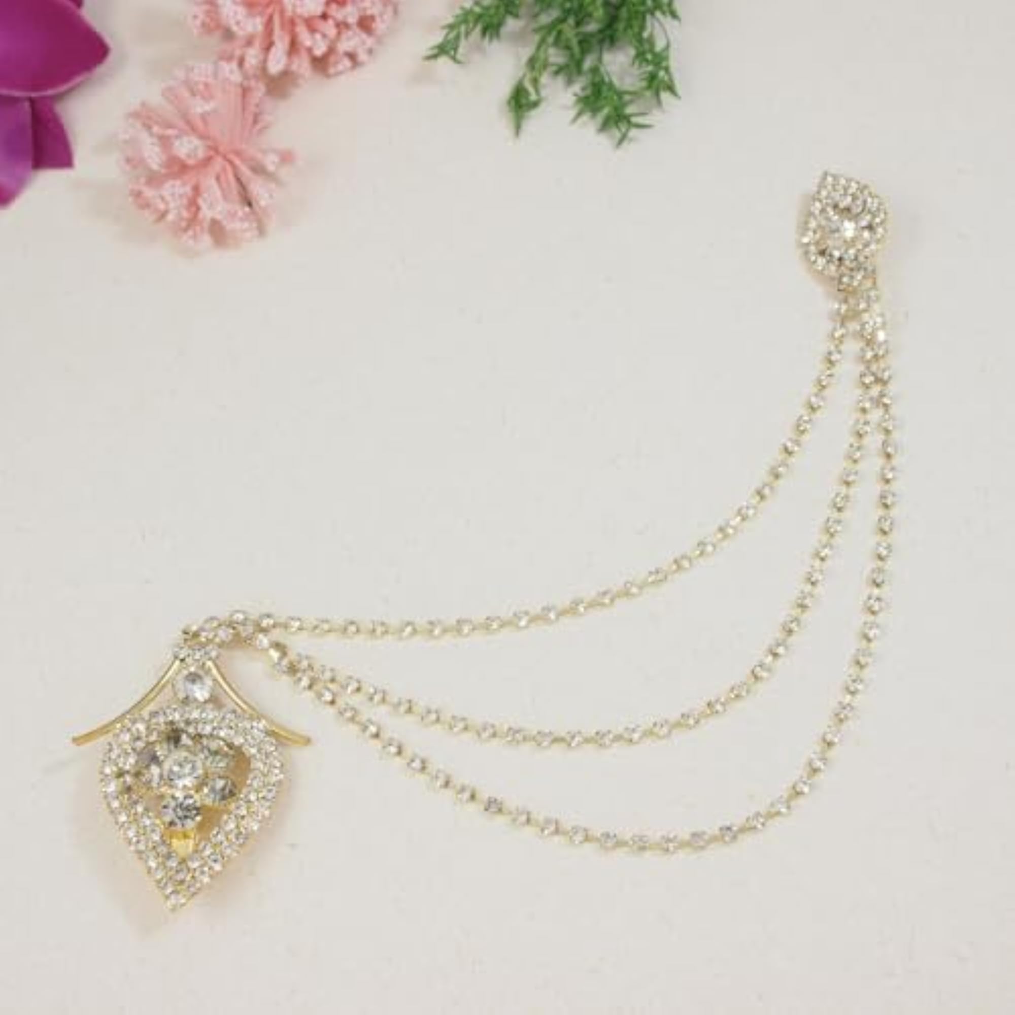 Men's Stylish Wedding Designer Stone Studded Brooch