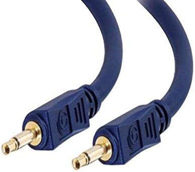 C2G Legrand 3.5MM Mono Audio Cable, Blue Auxiliary Audio Cable, 6 Feet Mono Cable, Male to Male Audio Cord, 1 Count, C2G 40620