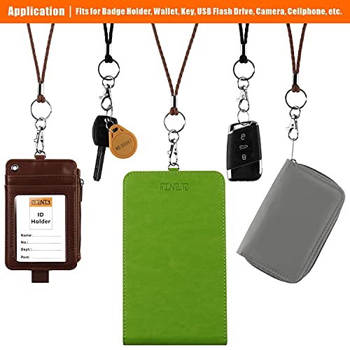 Leather Lanyard, Plenty 2Pcs Handmade 23Inch Strong Office Necklace Lanyard With Clip And Keychain For Keys, Id Badge Holder, Camera, Cell Phone, Ipod Mp3 Mp4, Usb Flash Drive (Black+Brown) #TOP6