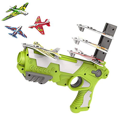 AUFUJO Bubble Catapult Plane for Kids, 2021 New Hot Toy Bubble Catapult Plane Toy Airplane, One-Click Ejection Model Foam Airplane, with 4 Pcs Glider Airplane Launcher, Best Outdoor Sport Toys.