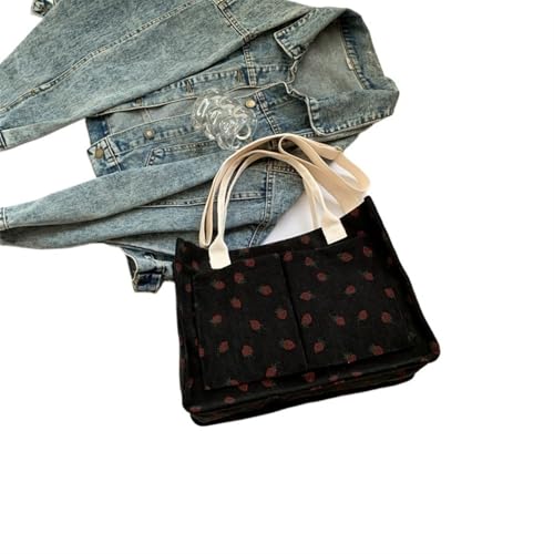 Sac Velours Cotelé Femme Vintage Motif Fraise une Touche Nostalgique