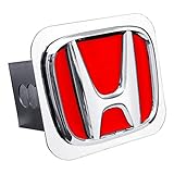logo honda rojo Adjustable 3 Pin Positions dantegts Rojo JDM Honda Logo Enganche de remolque 2 receptores de \"Hitch Plug Acero inoxidable tipo R