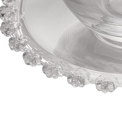 Wolff Daisy Conjunto de Xícaras para Chá com Pires de Cristal 4 Peças, Transparente, 170 ml
