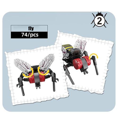Image of Mini Insect Building Blocks Toy Insect Collection Building Block Set Insects Collection Building Blocks Bugs Toy Building Sets for Kids 6+ (Fly)