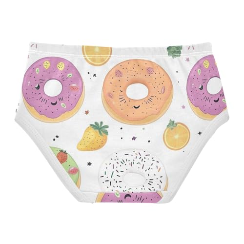 Wusikd Colorful Doughnuts Girls' Underwear Cotton Cartoon Girls Briefs Soft Toddler Underwear 2T2