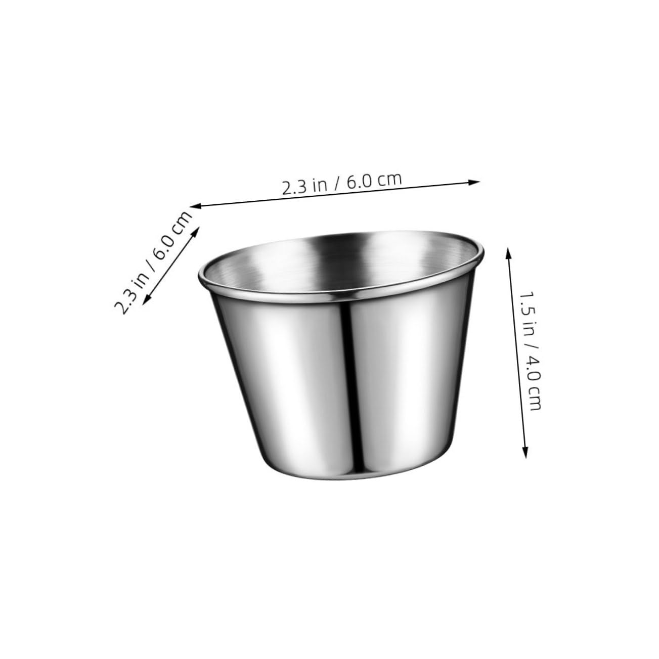 Happyyami 4Pcs Stainless Steel Sauce Cups Versatile Condiment Dishes for Ketchup Soy Sauce and Seasonings for Home Restaurants and Outdoor Gatherings