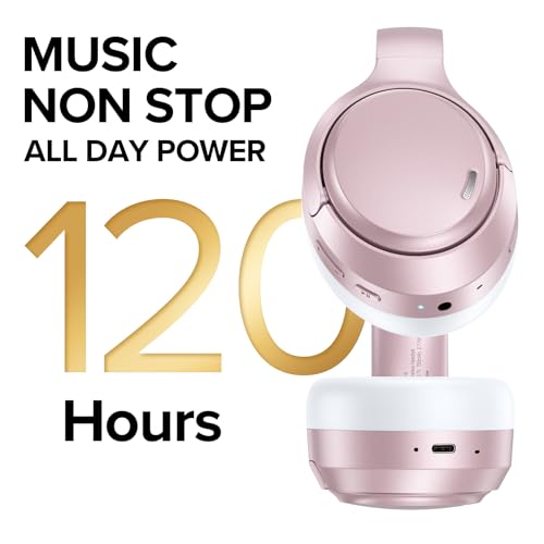 Hybrid Active Noise Cancelling Bluetooth 6.0 Headphones 120H Long Playtime, 6 ENC Mic, Over Ear Headphones Wireless, Hi-Res Audio, Memory Foam Earcup, Transparency Mode ANC Headphone for Travel Office - image 4