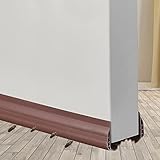 Xnuoyo Door Draft Stopper for Bottom, Door Weather Stripping,PVC Cuttable Under Door Seal 37.8' Length, Adjustable Width from 1.38' to 2.17' for Block Wind, Light, Dust, and Noise (Double-Brown)