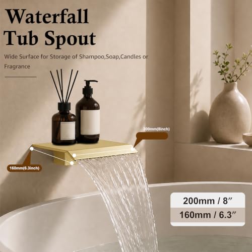 Midanya Shower System with Tub Spout,12 Inch Shower Head,Brushed Gold by Midanya - Used condition - Image 2