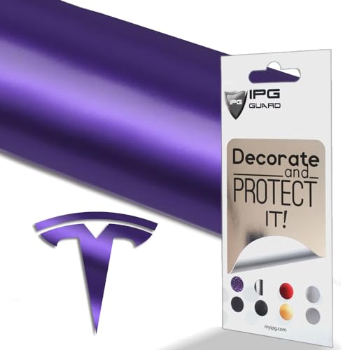 Image of IPG Compatible with Model Y Decal (8 Logo Set) Stickers Set Personalize Your Vehicle (Metallic Purple)