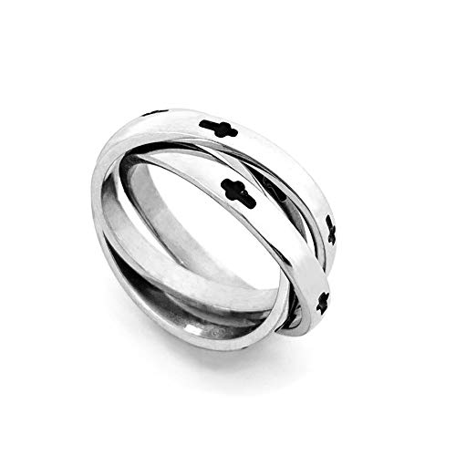Forgiven Jewelry Rss8 Thin Cross Triple Band Stainless Steel Ring Size 10-Christian Jewelry #TOP6