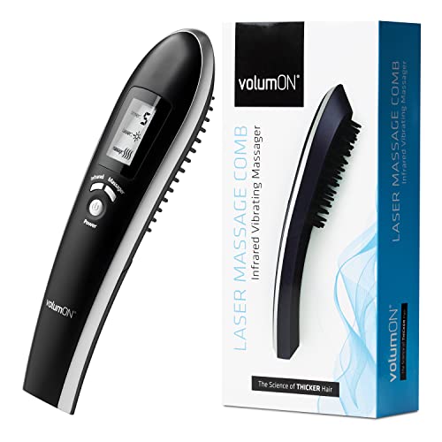 Volumon Electric Laser Massage Comb For Hair Growth Regrowth Hair Thickening & Strengthening With Massager & Infrared & Digital LCD Screen- Daily Home Use