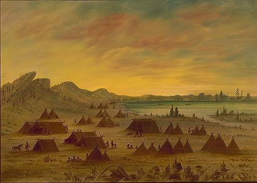 Tableau un village de George Catlin idéal pour illuminer la décoration de votre salon en 60x90cm