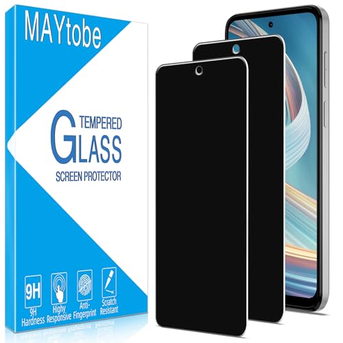 MAYtobe [2 Pack Privacy Screen Protector For Moto G 5G 2023 Tempered Glass 9H Hardness Anti Scratch Bubble Free Easy to Install