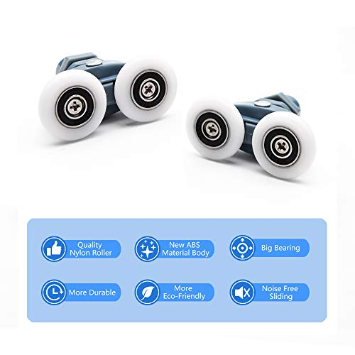 Rodillos de rueda para puerta de ducha con polea doble ajustable de ABS y 27mm 8 piezas 4