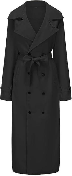 SANSIWU Mens Long Trench Coat Winter Classic Lapel Double Breasted Wool Blend Oversized Peacoat