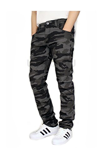 URBANJ Men's CAMO Twill Stretch Skinny Jeans